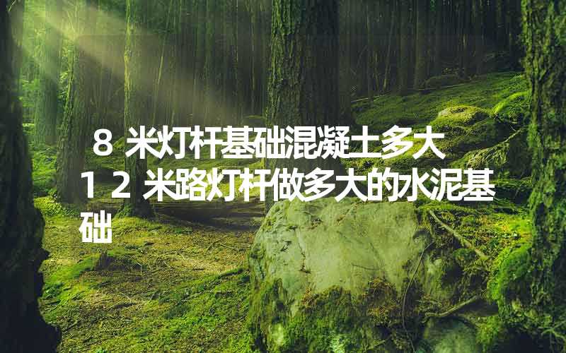 8米灯杆基础混凝土多大 12米路灯杆做多大的水泥基础